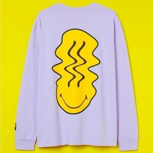 H&M Relaxed Fit Printed Jersey Shirt Light Purple/Smiley